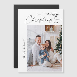 Elegantes Minimalistisches Weihnachts-FOTO Magnetk Magnetkarte