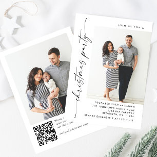 Elegantes Minimalistisches Weihnachtsfest 2 Foto Einladung