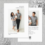 Elegantes Minimalistisches Weihnachtsgrüßen 2 Foto Feiertagskarte<br><div class="desc">Elegante Minimalistische Weihnachts Gruß Foto Urlaubskarte.</div>