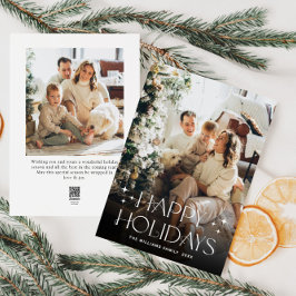 Elegantes Minimalistisches Weihnachtsgrüßen 2 Foto Feiertagskarte