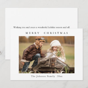 Elegantes Minimalistisches Weihnachtsgrüßen Foto Feiertagskarte