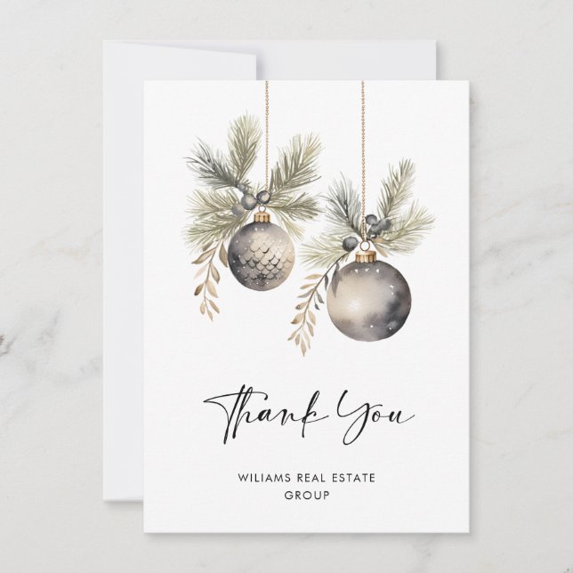 Elegantes Minimalistisches Weihnachtsunternehmen Dankeskarte (Vorderseite)