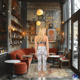 Elegantes Minimalistisches Weiß- und Graumuster Capri Leggings