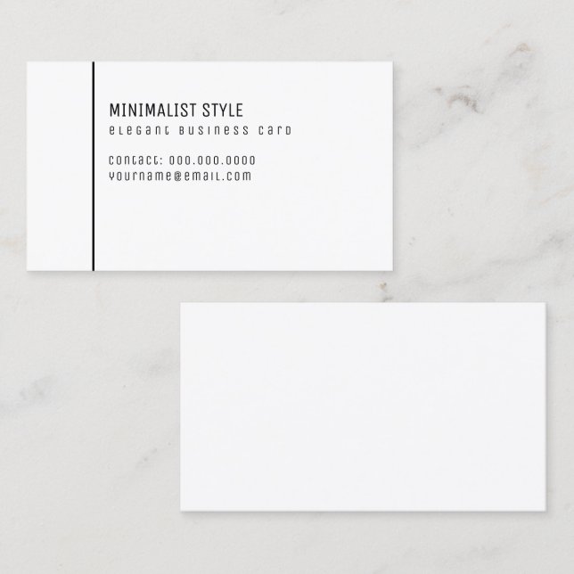 Elegantes, minimalistisches Weiß Visitenkarte (Vorne/Hinten)