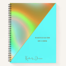 Elegantes Mint-Gold-Holografie-Notizbuch