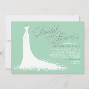 Elegantes Mint Green Wedding Gown Brautparty Einladung