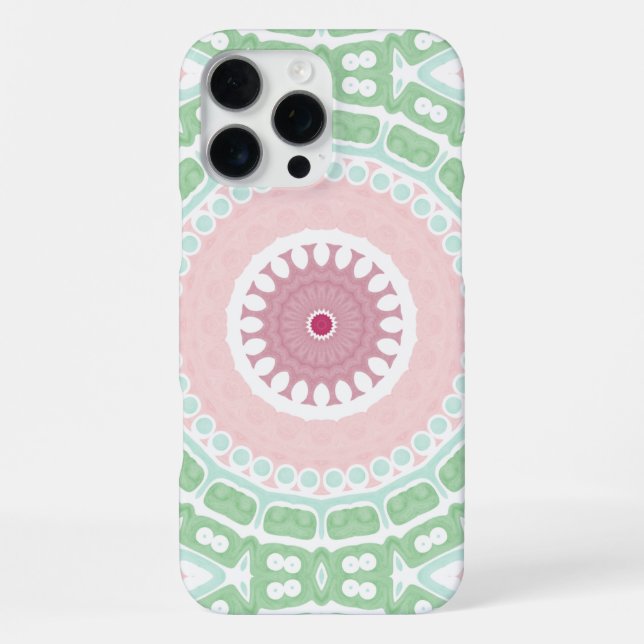 Elegantes Mint-Rosen-Mandala-Design iPhone 16 Pro Max Hülle (Rückseite)