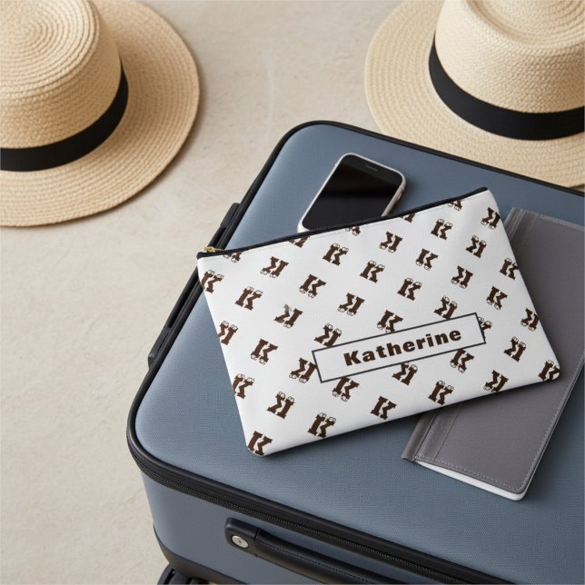 Elegantes Mit Monogramm Alphabet Muster Einfache B Zubehörtasche (Von Creator hochgeladen)
