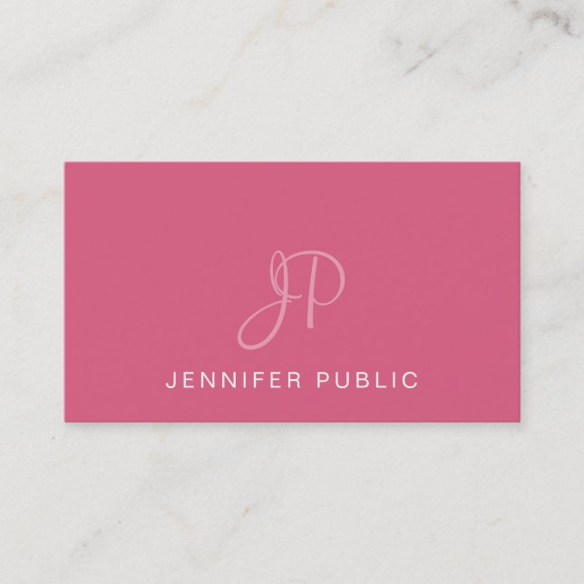 Elegantes Mit Monogramm Design Trendy Blush Pink S Visitenkarte (Vorderseite)