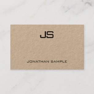 Elegantes Mit Monogramm Echtkraftpapier Modernes Visitenkarte