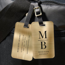 Elegantes, Mit Monogramm Gold gebürstetes metallis