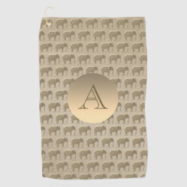 Elegantes Mit Monogramm Gold Golfhandtuch