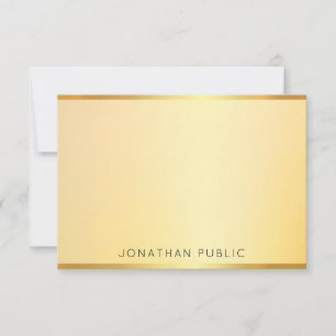 Elegantes Mit Monogramm Gold Look Modernes Templat Mitteilungskarte
