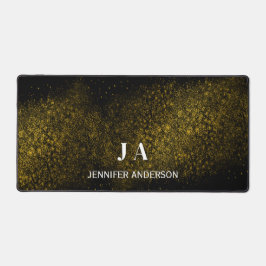 Elegantes Mit Monogramm Gold Shine Sterne Desk Mat Schreibtischunterlage