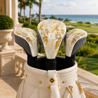 Elegantes Mit Monogramm Gold und Elfenbeinküste Mo Golf Headcover