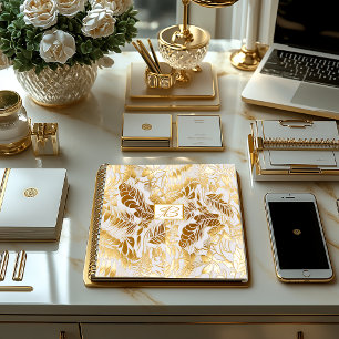 Elegantes Mit Monogramm Gold und Elfenbeinküste Mo Notizbuch