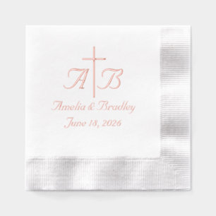 Elegantes Mit Monogramm Hochzeitkreuz Servietten Mit Folie