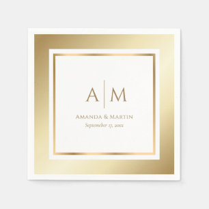 Elegantes Mit Monogramm Hochzeitspapier Napkins Serviette