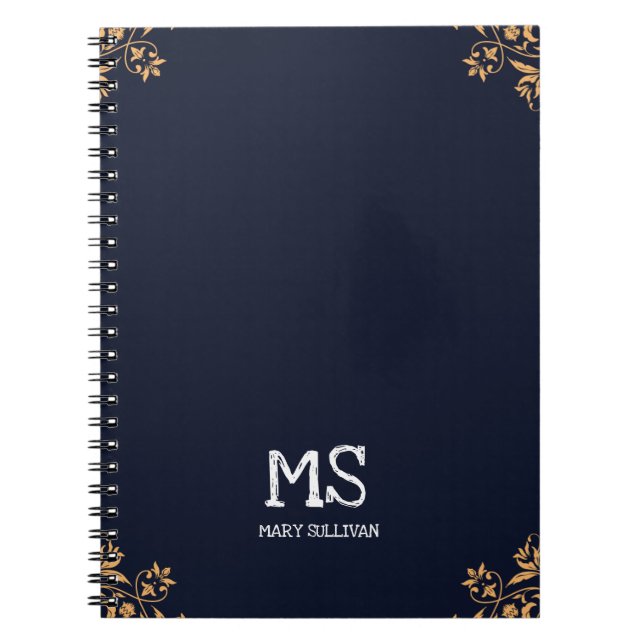 Elegantes Mit Monogramm Notebook für sie Notizblock (Vorderseite)