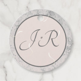 Elegantes Mit Monogramm Peach und Gray Geschenkanhänger