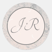 Elegantes Mit Monogramm Peach und Gray