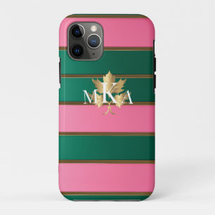 Elegantes Mit Monogramm Rosa und Grün Case-Mate iPhone Hülle