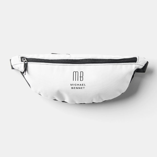 Elegantes Mit Monogramm Schwarz-Weiß Bauchtasche (Ablage )