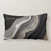 Elegantes Mit Monogramm Schwarzes Gold und Gray Ag