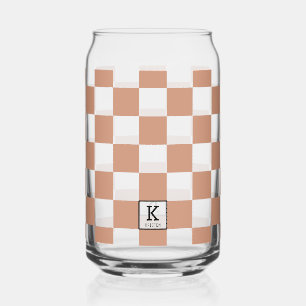 Elegantes Mit Monogramm Terracotta Karo Muster Dosenglas