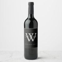 Elegantes Mit Monogramm Weinetikett