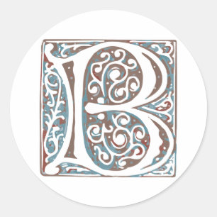 Elegantes mittelalterliches antikes Monogramm des Runder Aufkleber