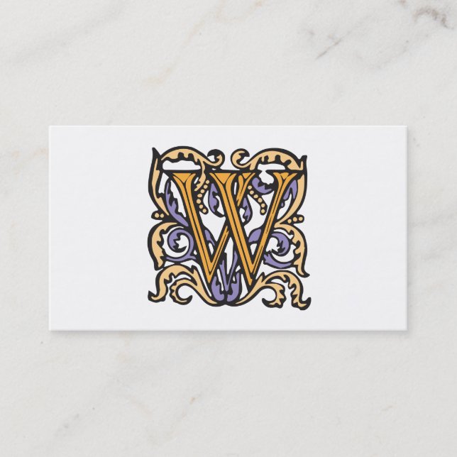 Elegantes mittelalterliches antikes Monogramm des Visitenkarte (Vorderseite)