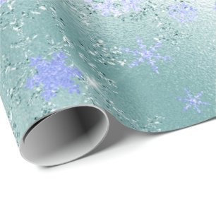 Elegantes Modern Blue Christmas Snowflake Muster Geschenkpapier