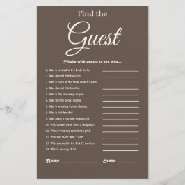 Elegantes Modern Brown Brautparty Game