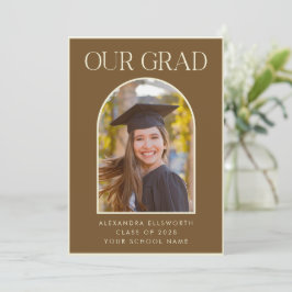 Elegantes Modern Foto Brown Arch Abschluss Announc Ankündigung