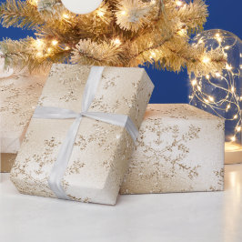 Elegantes Modern Gold Snowflake Muster Geschenkpapier