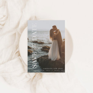 Elegantes Modern Portrait Foto Save the Date Postc Postkarte