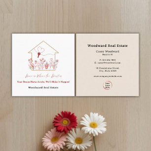 Elegantes Modern Realtor Real Anwesen Logo Quadratische Visitenkarte