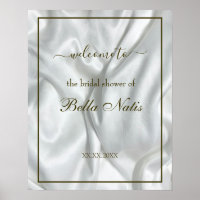 Elegantes Modern Satin Brautparty Begrüßungszeiche