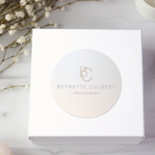 Elegantes Modern Two Initial Monogram Beruflich 2 Runder Aufkleber