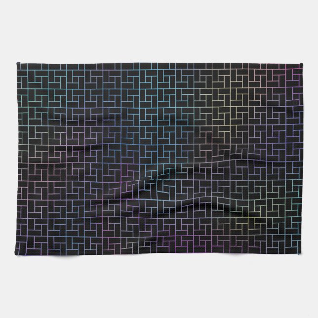 Elegantes modernes Abstraktes Basketmuster | Geschirrtuch (Horizontal)