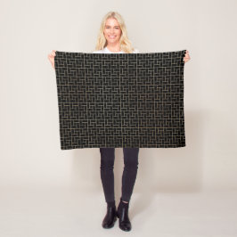 Elegantes modernes Abstraktes Gold Basket Weave Mu Fleecedecke