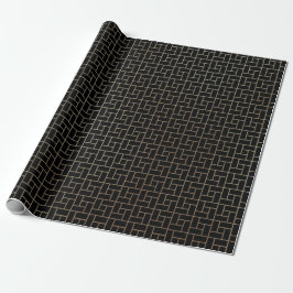 Elegantes modernes Abstraktes Gold Basket Weave Mu Geschenkpapier