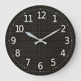 Elegantes modernes Abstraktes Gold Basket Weave Mu Große Wanduhr