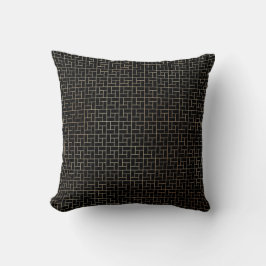 Elegantes modernes Abstraktes Gold Basket Weave Mu Kissen