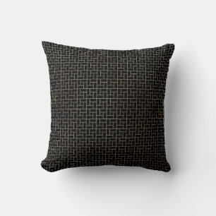 Elegantes, modernes Abstraktes Goldkörbe-Weave-Mu Kissen