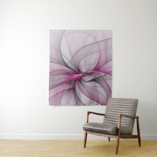 Elegantes, modernes, abstraktes, pinkfarbenes Frak Wandteppich