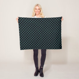 Elegantes, modernes, Aquamarines Zaunkettenmuster Fleecedecke