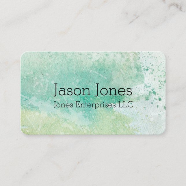 elegantes modernes Aquarelldesign doppelseitig Visitenkarte (Vorderseite)