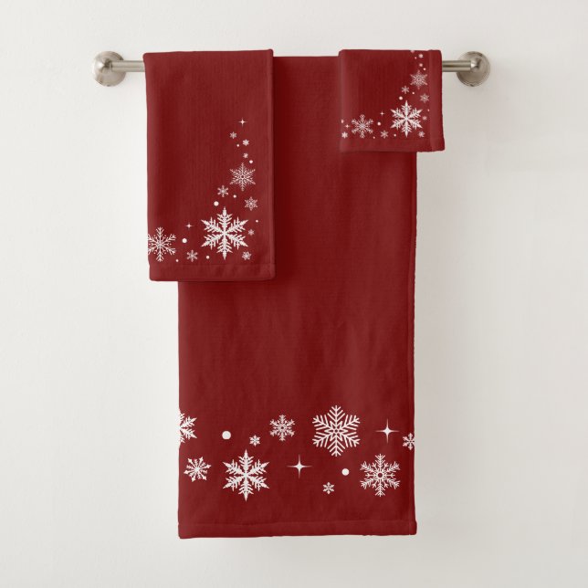 Elegantes modernes Bad Handtuch Set, Schneeflocken Badhandtuch Set (Insitu)
